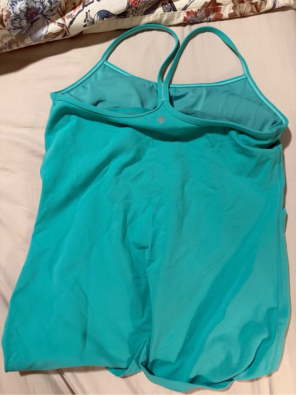 lululemon athletica Teal built in bra w/ removable pads top